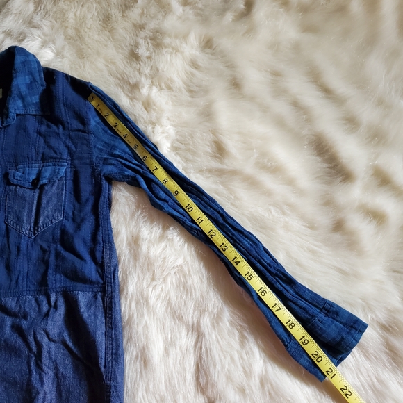 Anthropologie Artisan De Luxe Patchwork Chambray Button Down XS NEVER WORN - Picture 13 of 13